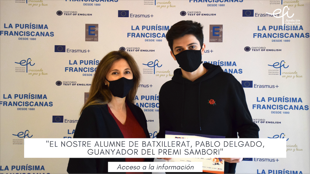 El nostre alumne de batxillerat, Pablo Delgado, guanyador del premi Sambori