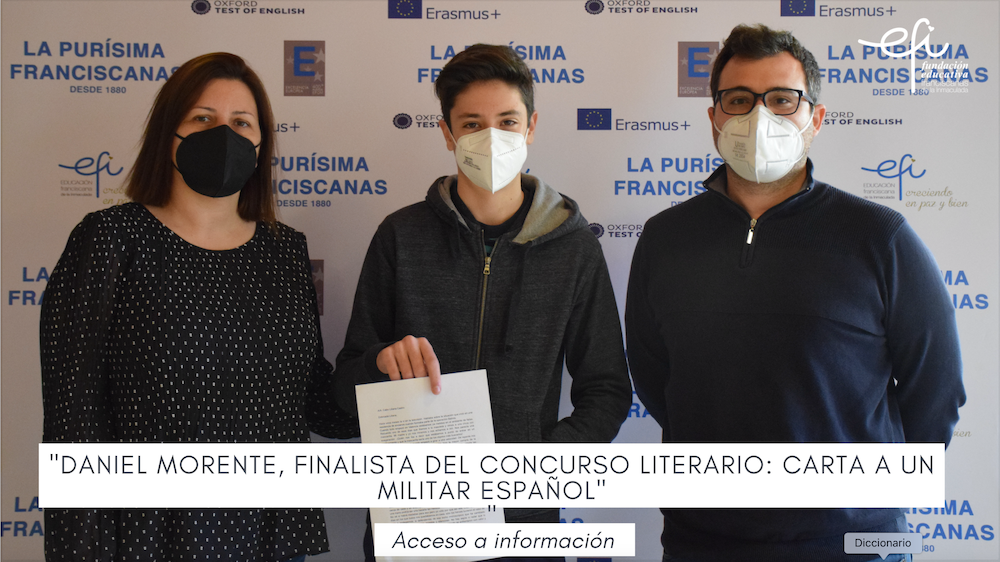 Nuestro alumno, Daniel Morente, finalista del concurso literario: «Carta a un militar español”